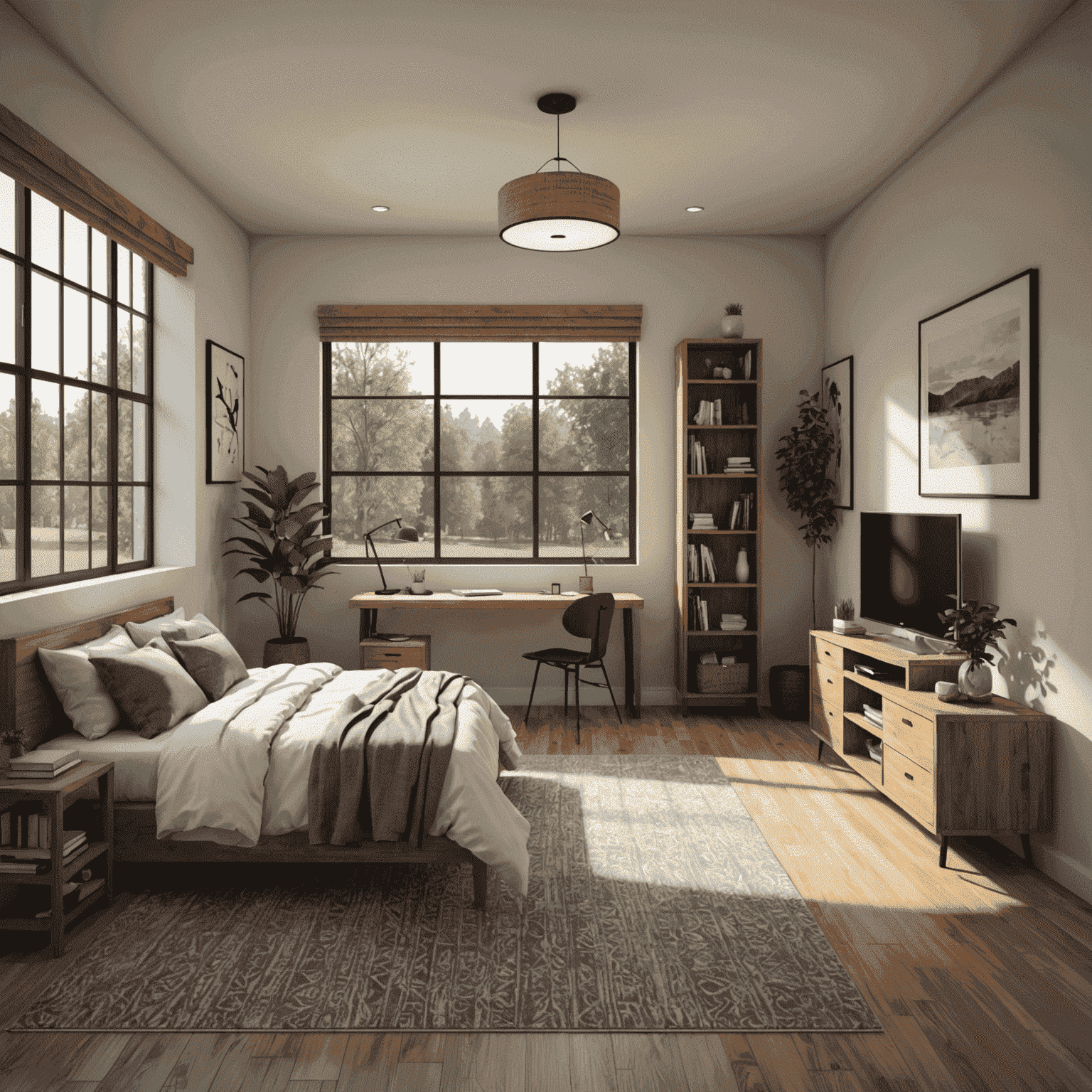 Professional-looking render of a SketchUp project, showcasing realistic lighting, textures, and materials